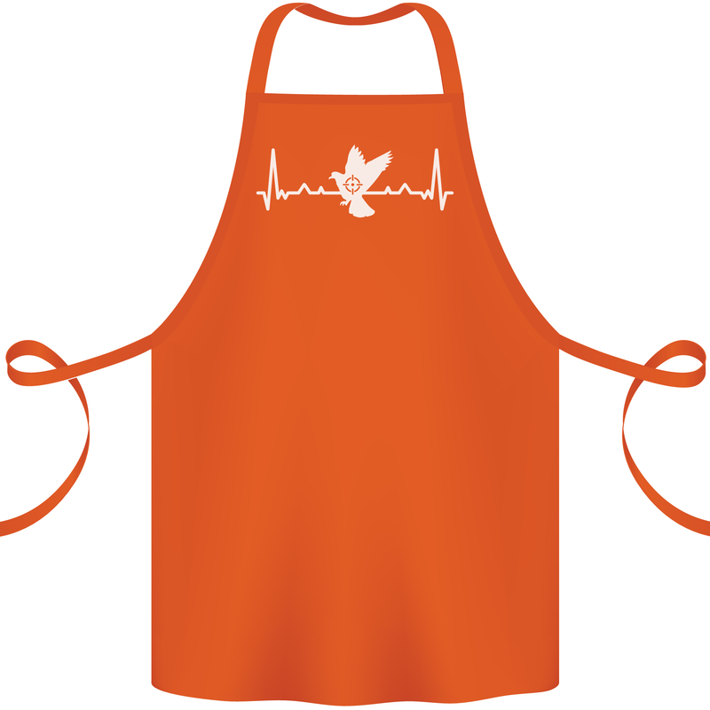 Pigeon Hunting Heart Beat Hunter ECG Cotton Apron 100% Organic Orange