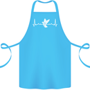 Pigeon Hunting Heart Beat Hunter ECG Cotton Apron 100% Organic Turquoise