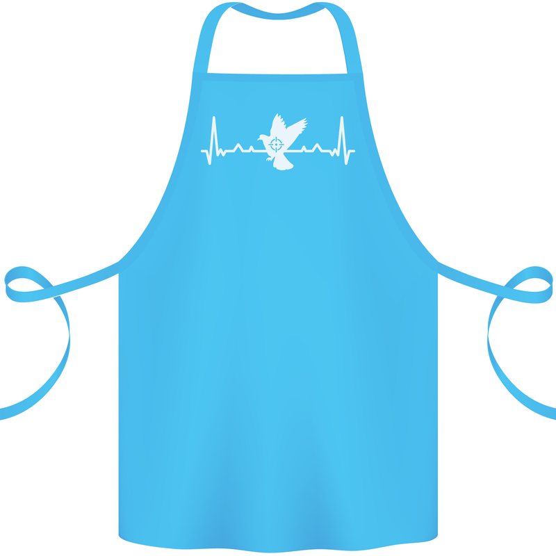 Pigeon Hunting Heart Beat Hunter ECG Cotton Apron 100% Organic Turquoise