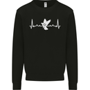 Pigeon Hunting Heart Beat Hunter ECG Kids Sweatshirt Jumper Black