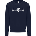 Pigeon Hunting Heart Beat Hunter ECG Kids Sweatshirt Jumper Navy Blue