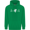 Pigeon Hunting Heart Beat Hunter ECG Mens 80% Cotton Hoodie Irish Green