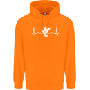 Pigeon Hunting Heart Beat Hunter ECG Mens 80% Cotton Hoodie Orange