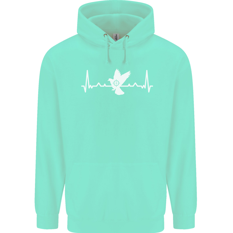 Pigeon Hunting Heart Beat Hunter ECG Mens 80% Cotton Hoodie Peppermint