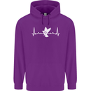 Pigeon Hunting Heart Beat Hunter ECG Mens 80% Cotton Hoodie Purple