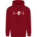Pigeon Hunting Heart Beat Hunter ECG Mens 80% Cotton Hoodie Red