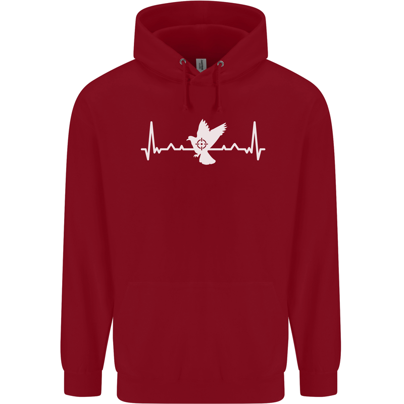 Pigeon Hunting Heart Beat Hunter ECG Mens 80% Cotton Hoodie Red
