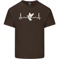 Pigeon Hunting Heart Beat Hunter ECG Mens Cotton T-Shirt Tee Top Dark Chocolate