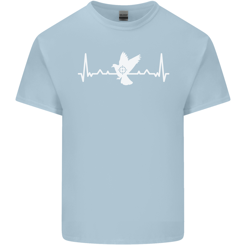 Pigeon Hunting Heart Beat Hunter ECG Mens Cotton T-Shirt Tee Top Light Blue