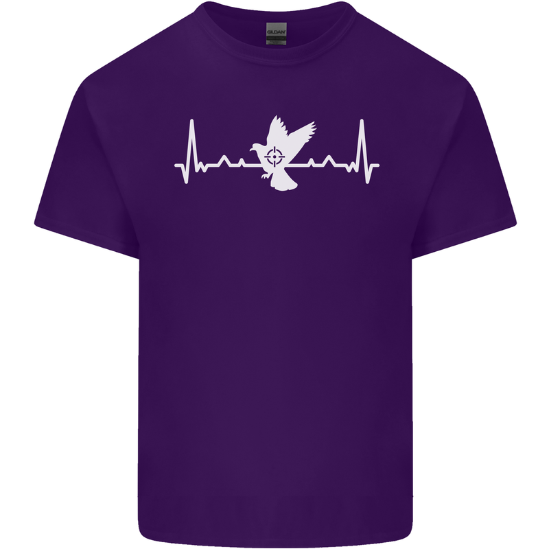 Pigeon Hunting Heart Beat Hunter ECG Mens Cotton T-Shirt Tee Top Purple