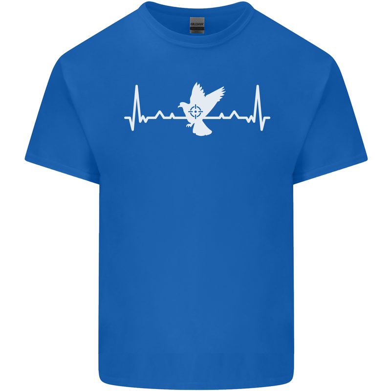 Pigeon Hunting Heart Beat Hunter ECG Mens Cotton T-Shirt Tee Top Royal Blue