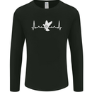 Pigeon Hunting Heart Beat Hunter ECG Mens Long Sleeve T-Shirt Black
