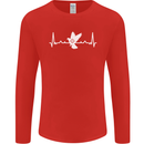 Pigeon Hunting Heart Beat Hunter ECG Mens Long Sleeve T-Shirt Red