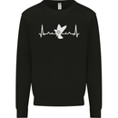 Pigeon Hunting Heart Beat Hunter ECG Mens Sweatshirt Jumper Black
