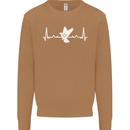 Pigeon Hunting Heart Beat Hunter ECG Mens Sweatshirt Jumper Caramel Latte