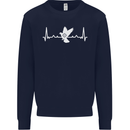 Pigeon Hunting Heart Beat Hunter ECG Mens Sweatshirt Jumper Navy Blue