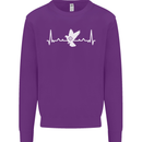 Pigeon Hunting Heart Beat Hunter ECG Mens Sweatshirt Jumper Purple