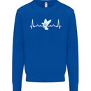 Pigeon Hunting Heart Beat Hunter ECG Mens Sweatshirt Jumper Royal Blue