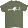 Pigeon Hunting Heart Beat Hunter ECG Mens T-Shirt 100% Cotton Military Green