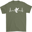 Pigeon Hunting Heart Beat Hunter ECG Mens T-Shirt 100% Cotton Military Green