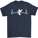 Pigeon Hunting Heart Beat Hunter ECG Mens T-Shirt 100% Cotton Navy Blue