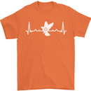 Pigeon Hunting Heart Beat Hunter ECG Mens T-Shirt 100% Cotton Orange