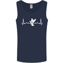 Pigeon Hunting Heart Beat Hunter ECG Mens Vest Tank Top Navy Blue