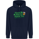 Pinch Me and I'll Punch You St Patricks Day Childrens Kids Hoodie Navy Blue