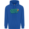 Pinch Me and I'll Punch You St Patricks Day Childrens Kids Hoodie Royal Blue