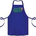 Pinch Me and I'll Punch You St Patricks Day Cotton Apron 100% Organic Royal Blue