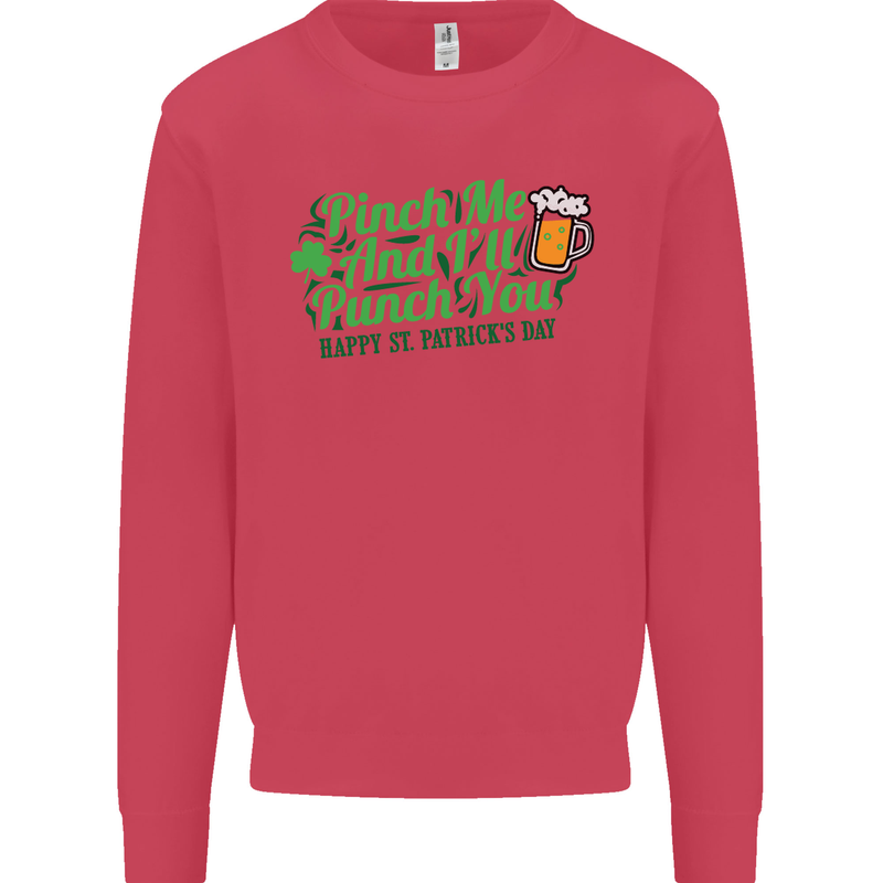 Pinch Me and I'll Punch You St Patricks Day Kids Sweatshirt Jumper Heliconia