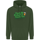 Pinch Me and I'll Punch You St Patricks Day Mens 80% Cotton Hoodie Forest Green