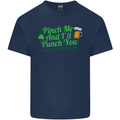 Pinch Me and I'll Punch You St Patricks Day Mens Cotton T-Shirt Tee Top Navy Blue