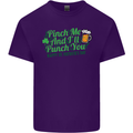Pinch Me and I'll Punch You St Patricks Day Mens Cotton T-Shirt Tee Top Purple