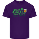 Pinch Me and I'll Punch You St Patricks Day Mens Cotton T-Shirt Tee Top Purple