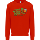 Pinch Me and I'll Punch You St Patricks Day Mens Sweatshirt Jumper Bright Red
