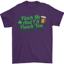Pinch Me and I'll Punch You St Patricks Day Mens T-Shirt Cotton Gildan Purple