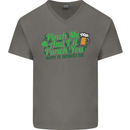 Pinch Me and I'll Punch You St Patricks Day Mens V-Neck Cotton T-Shirt Charcoal