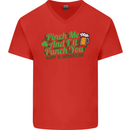 Pinch Me and I'll Punch You St Patricks Day Mens V-Neck Cotton T-Shirt Red