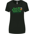 Pinch Me and I'll Punch You St Patricks Day Womens Wider Cut T-Shirt Black