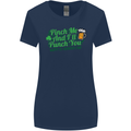 Pinch Me and I'll Punch You St Patricks Day Womens Wider Cut T-Shirt Navy Blue
