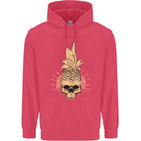 Pineapple Skull Gothic Biker Surfing Childrens Kids Hoodie Heliconia