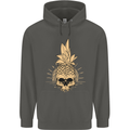 Pineapple Skull Gothic Biker Surfing Childrens Kids Hoodie Storm Grey