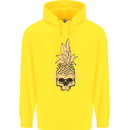 Pineapple Skull Gothic Biker Surfing Childrens Kids Hoodie Yellow