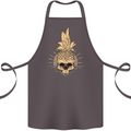 Pineapple Skull Gothic Biker Surfing Cotton Apron 100% Organic Dark Grey