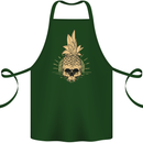 Pineapple Skull Gothic Biker Surfing Cotton Apron 100% Organic Forest Green
