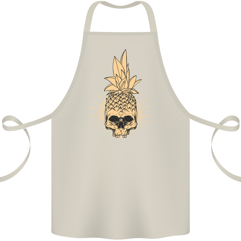 Pineapple Skull Gothic Biker Surfing Cotton Apron 100% Organic Natural