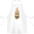 Pineapple Skull Gothic Biker Surfing Cotton Apron 100% Organic White