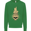 Pineapple Skull Gothic Biker Surfing Kids Sweatshirt Jumper Irish Green