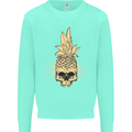 Pineapple Skull Gothic Biker Surfing Kids Sweatshirt Jumper Peppermint